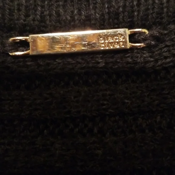 Elegant BLACK RIVET Knitted Dark Grey Dress Long Sleeves w Sequins Women Size S - Picture 5 of 16